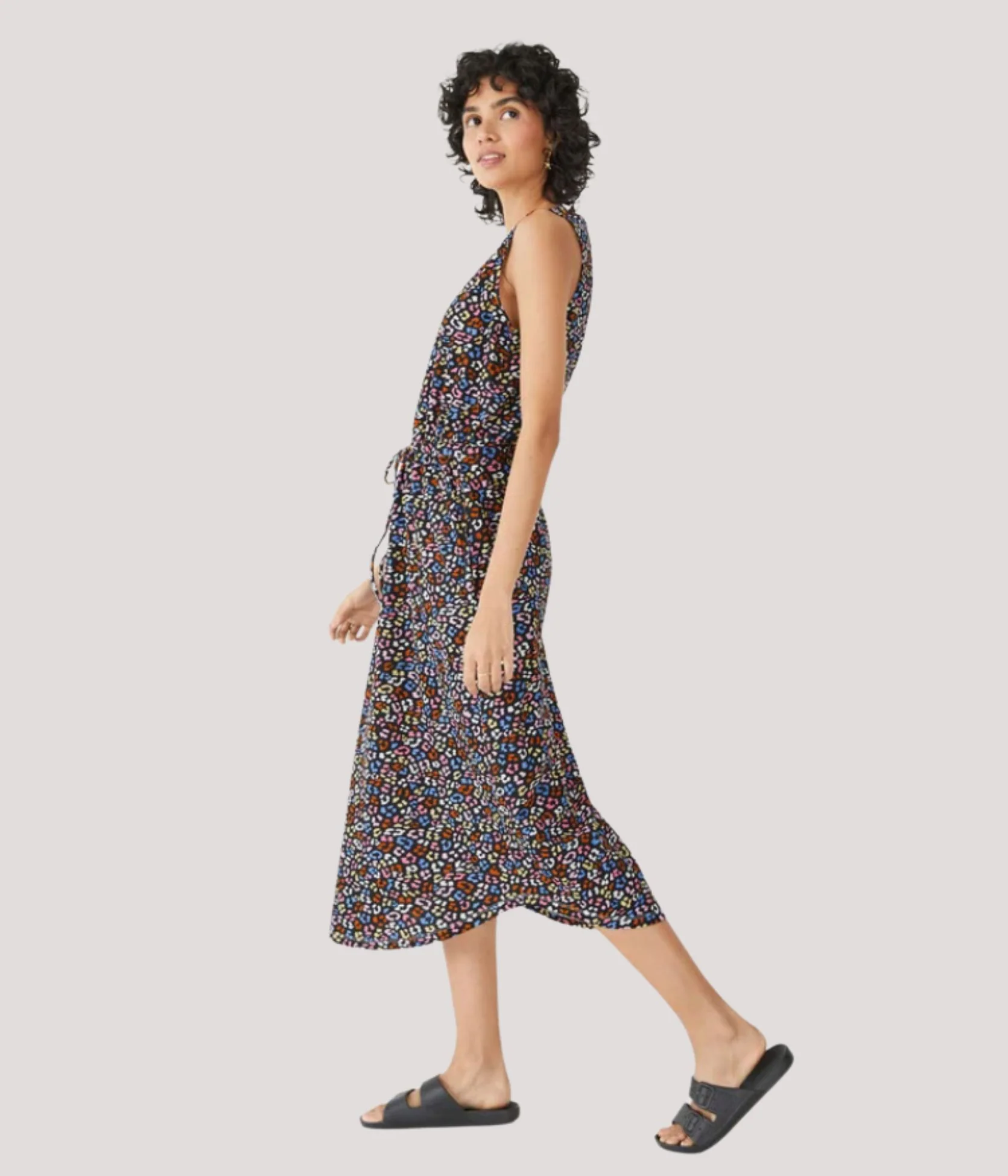 Animal Print Cotton Jersey Midi Dress - Image 4