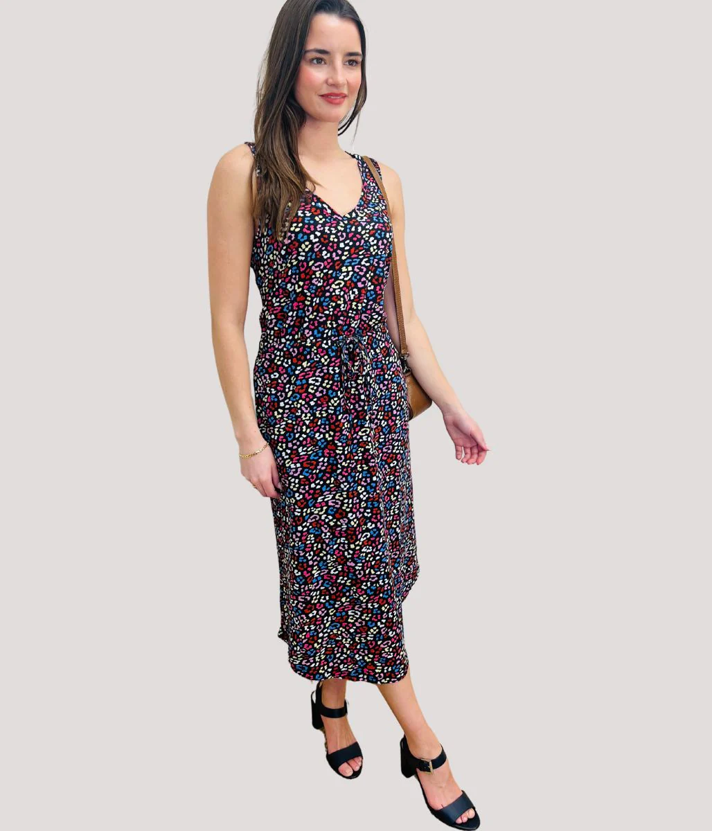 Animal Print Cotton Jersey Midi Dress - Image 8