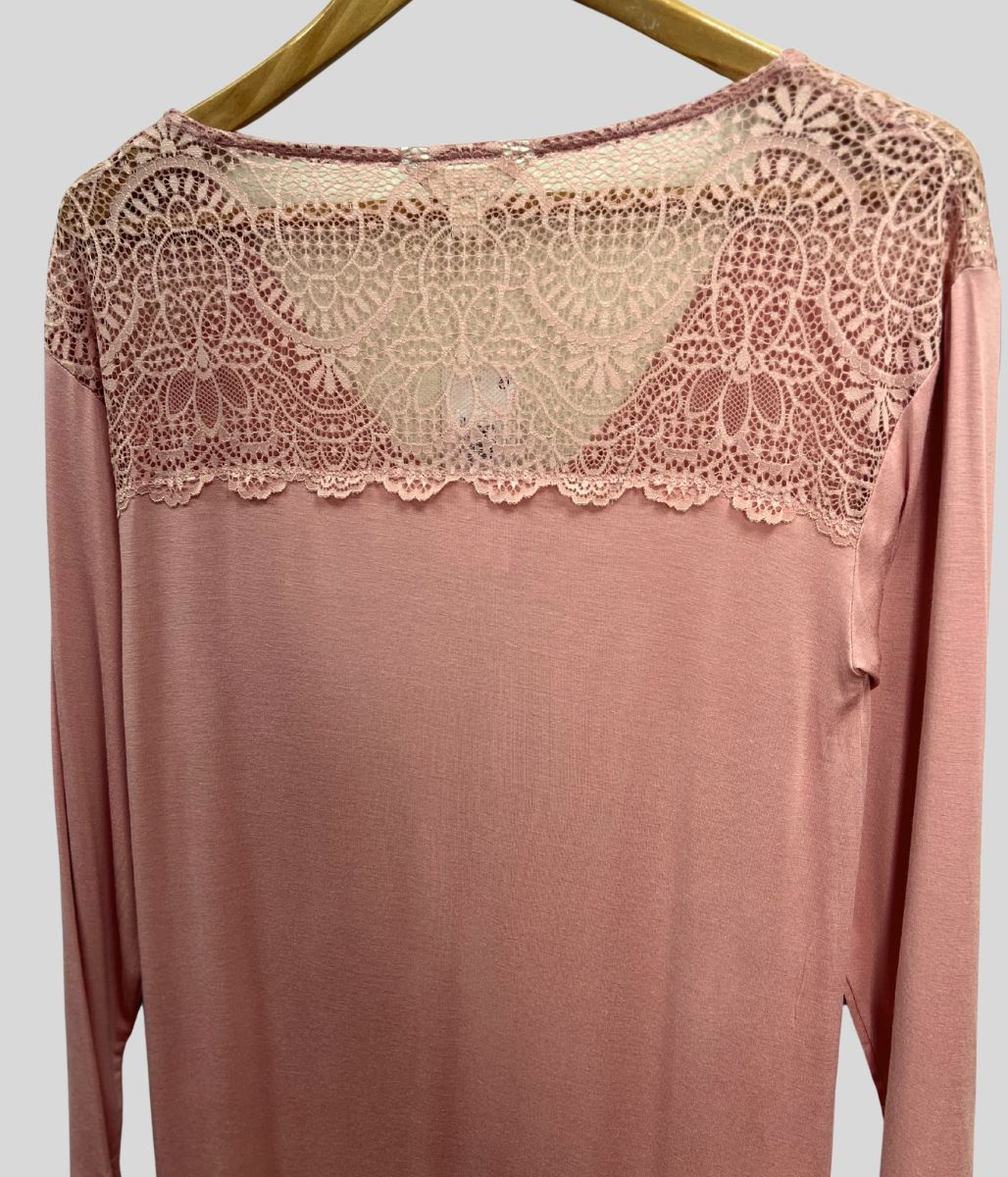 Antique Rose Lace Insert Nightdress - Image 4