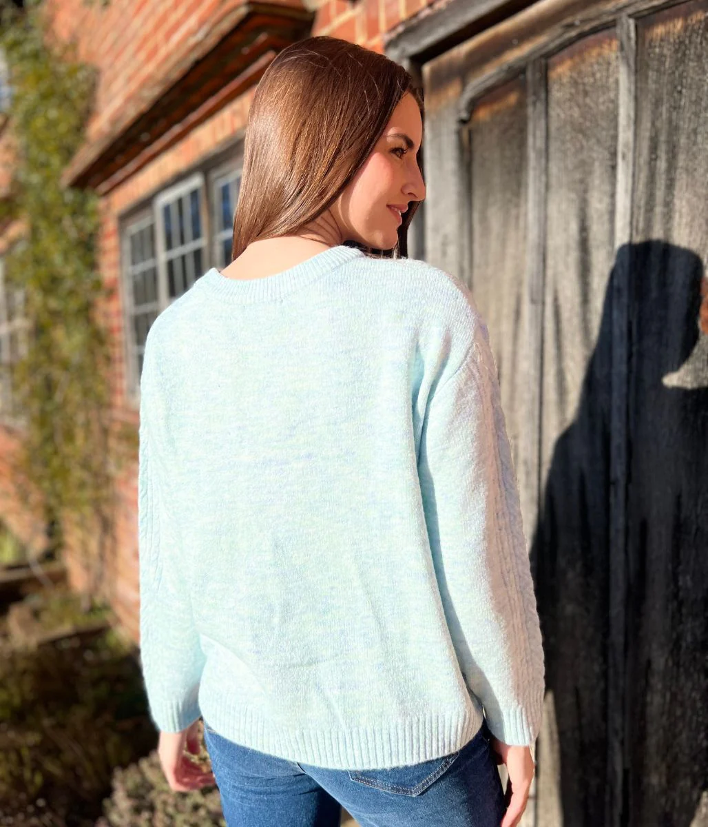 Aqua Soft Cable Knit Jumper - Image 6