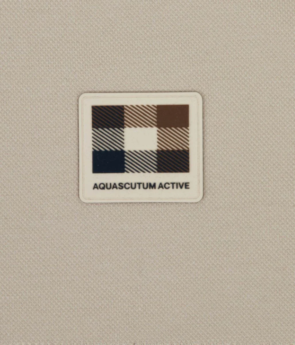Beige Aquascutum Mens Pique Polo Shirt - Image 3