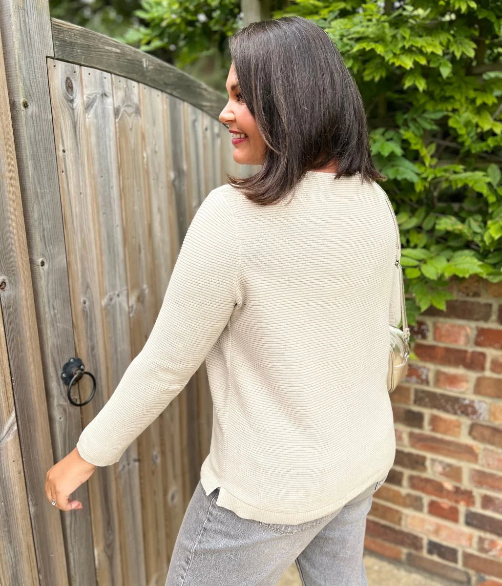 Beige Ex Seasalt Cotton Makers Ribbed Jumper - Image 4