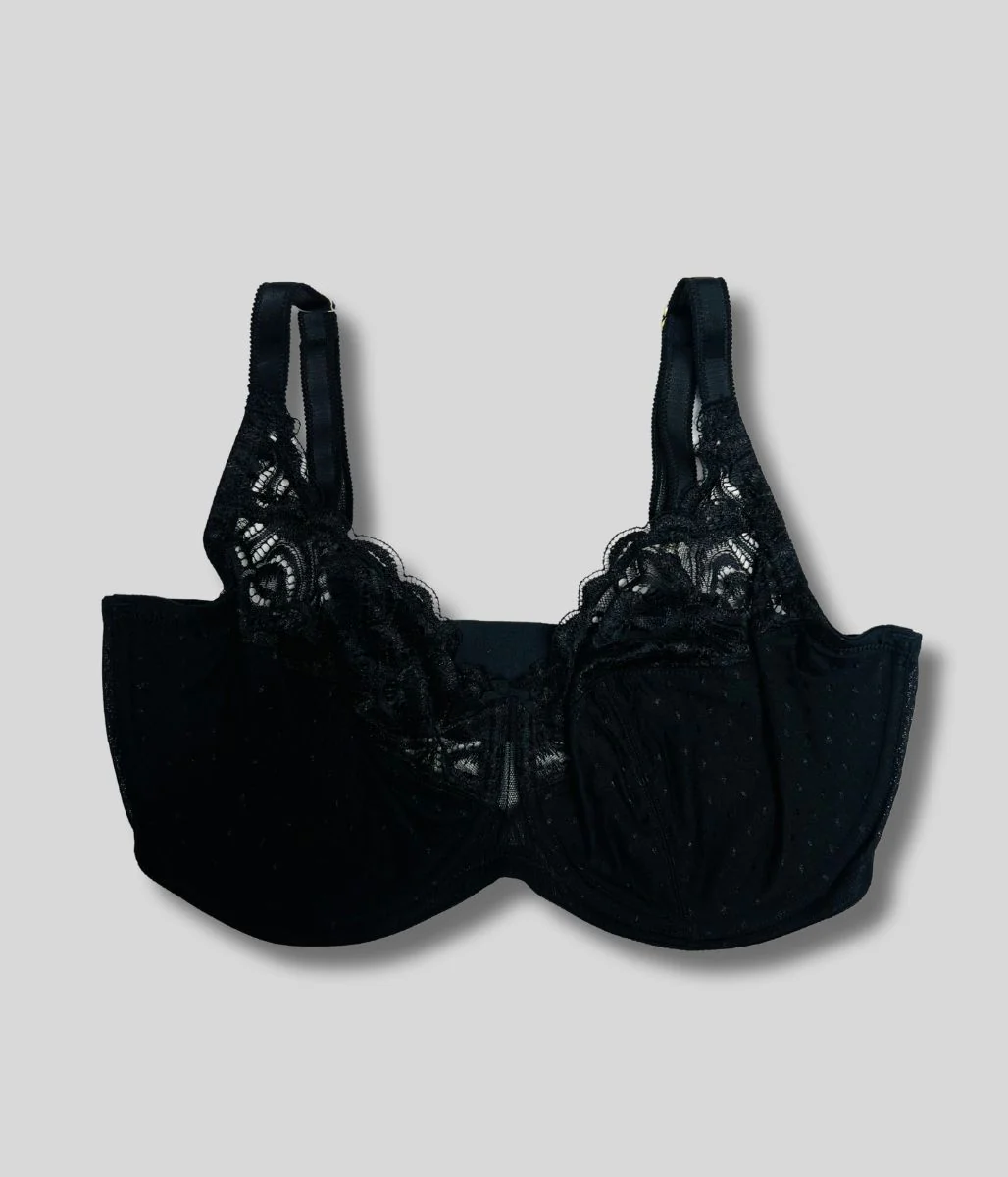Black Amelia Wired Lace Full Cup Bra - Image 3