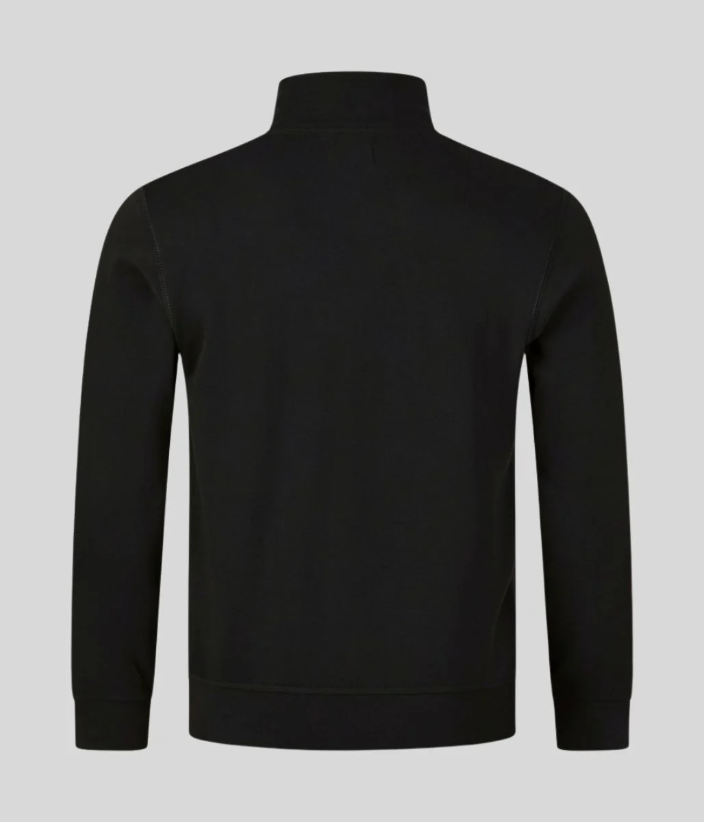 Black Aquascutum Active Piping Mock Neck Track Top - Image 3