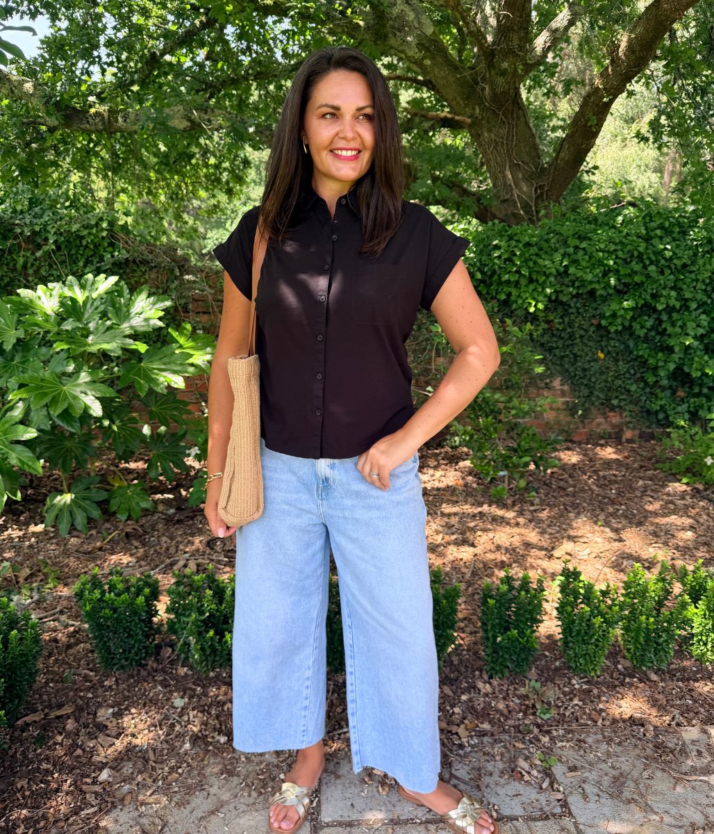 Black Cap Sleeve Shirt