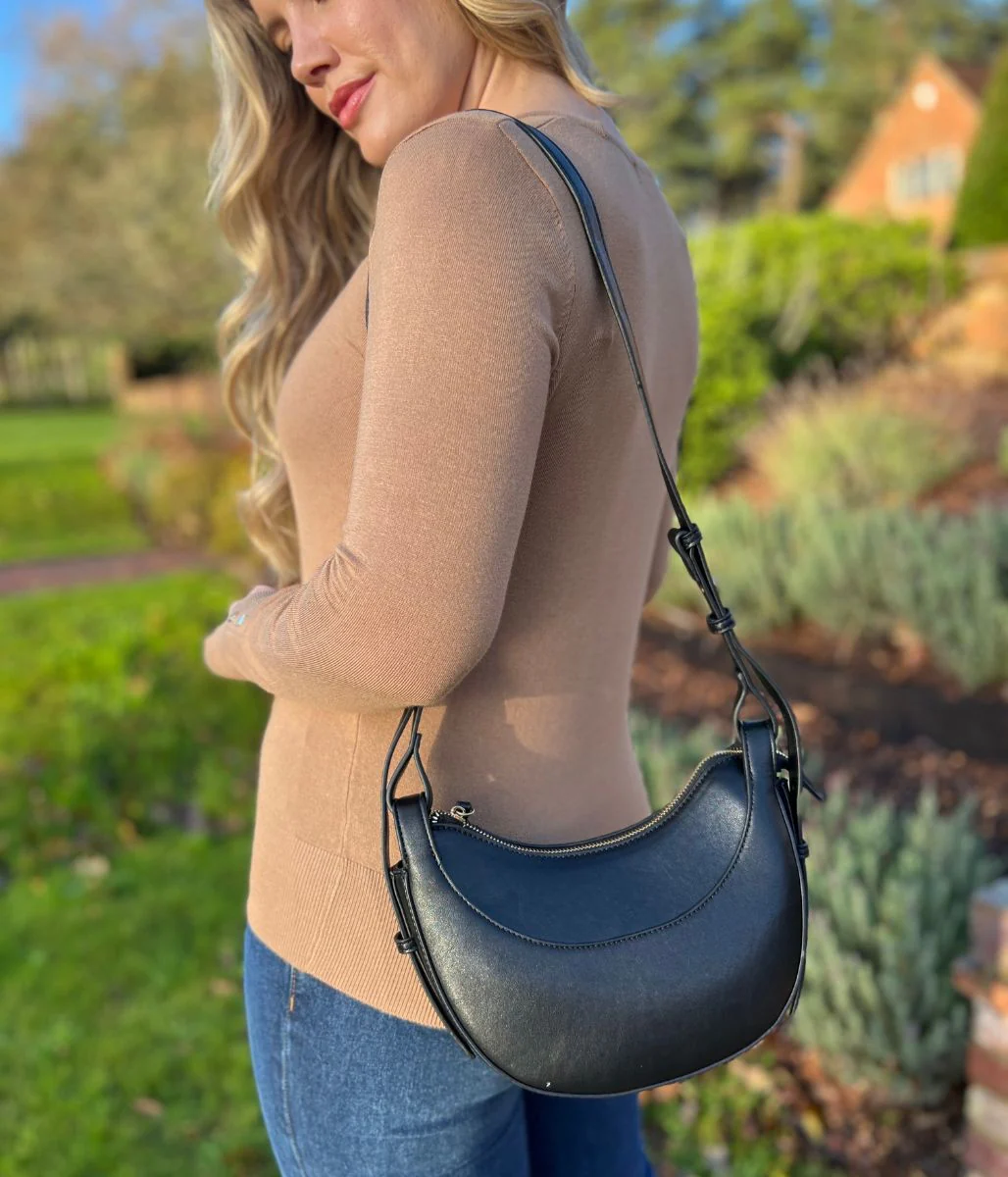 Black Cassie Crescent Bag - Image 3