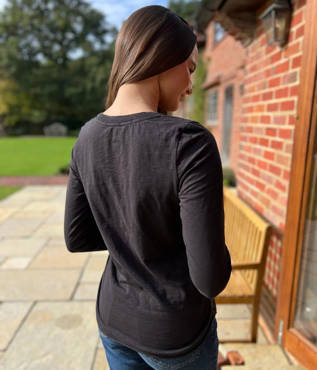 Black Clara Long Sleeve Top - Image 3