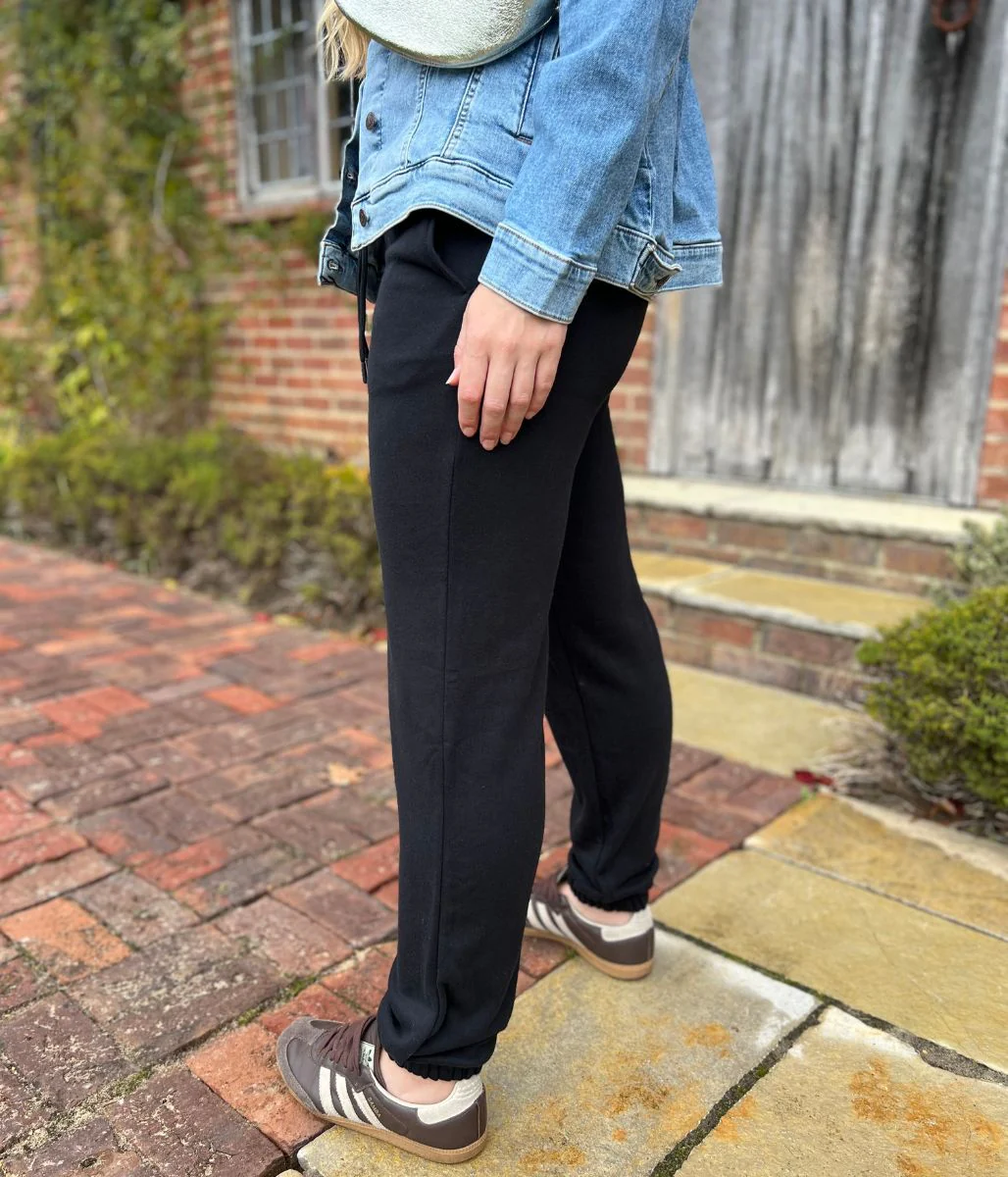 Black Cotton Rich Cuffed Casual Joggers - Image 3