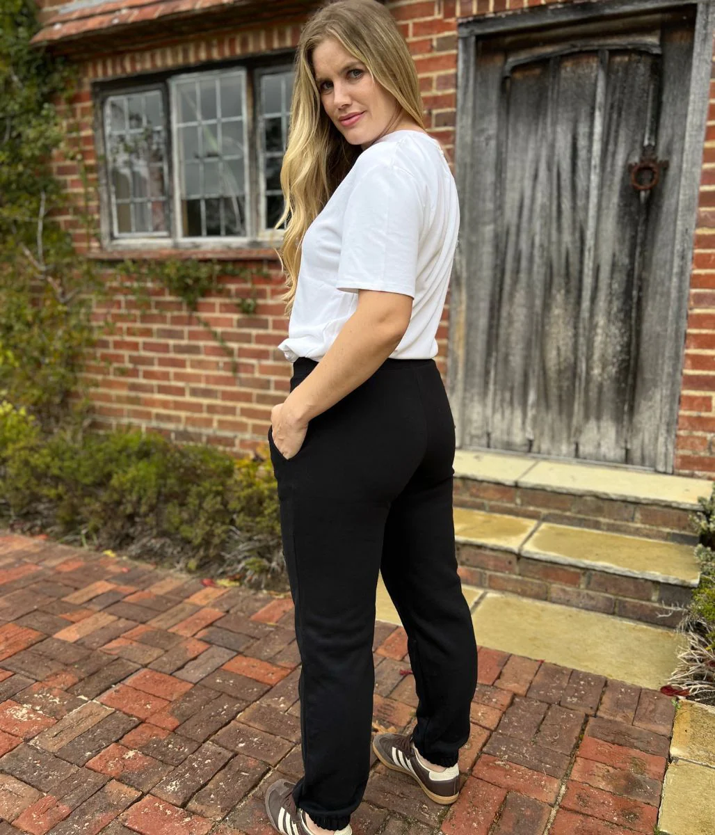 Black Cotton Rich Cuffed Casual Joggers - Image 6