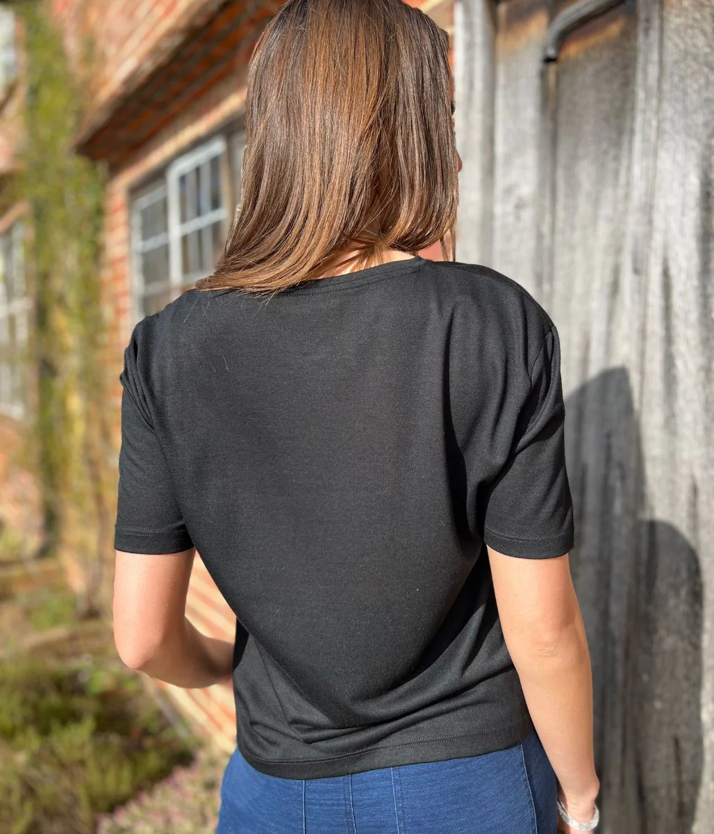 Black Crew Neck Relaxed T Shirt - Image 3