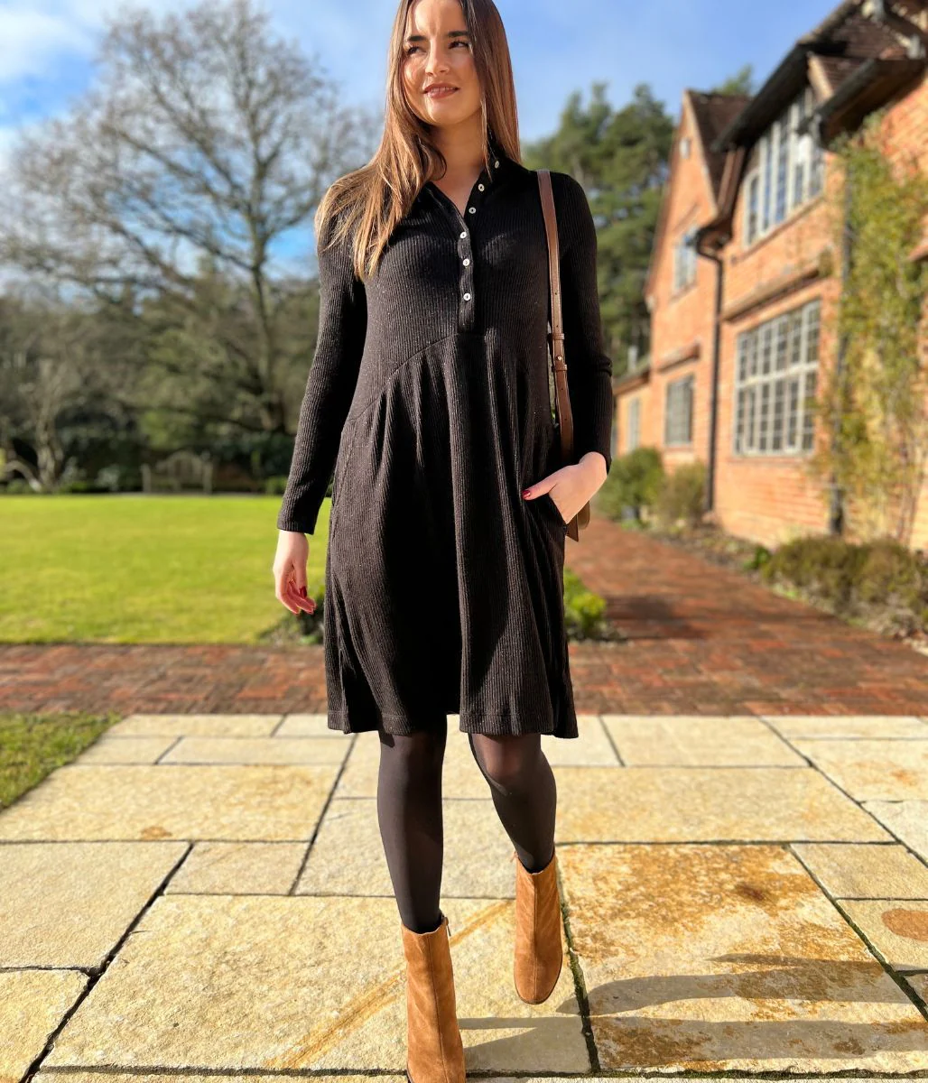 Black Everly Sparkle Jersey Dress - Image 3