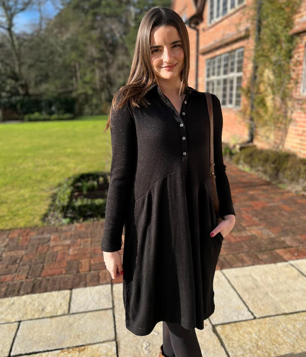 Black Everly Sparkle Jersey Dress - Image 4