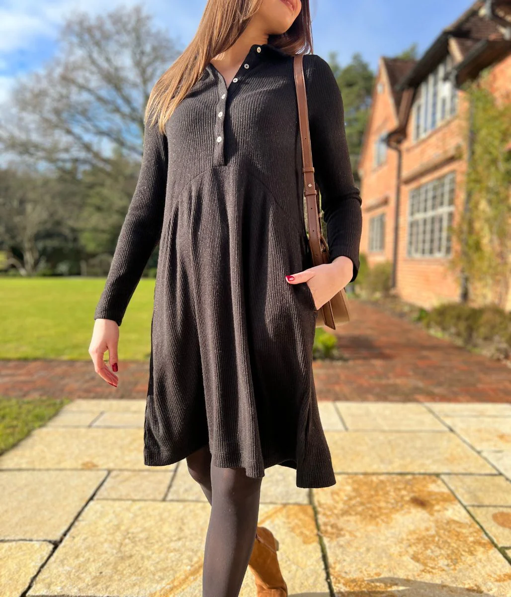Black Everly Sparkle Jersey Dress - Image 6