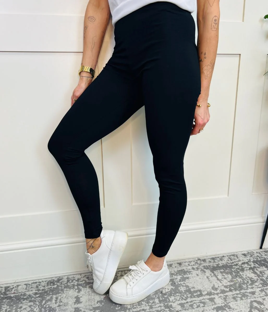 Black High Waisted Leggings - Image 3