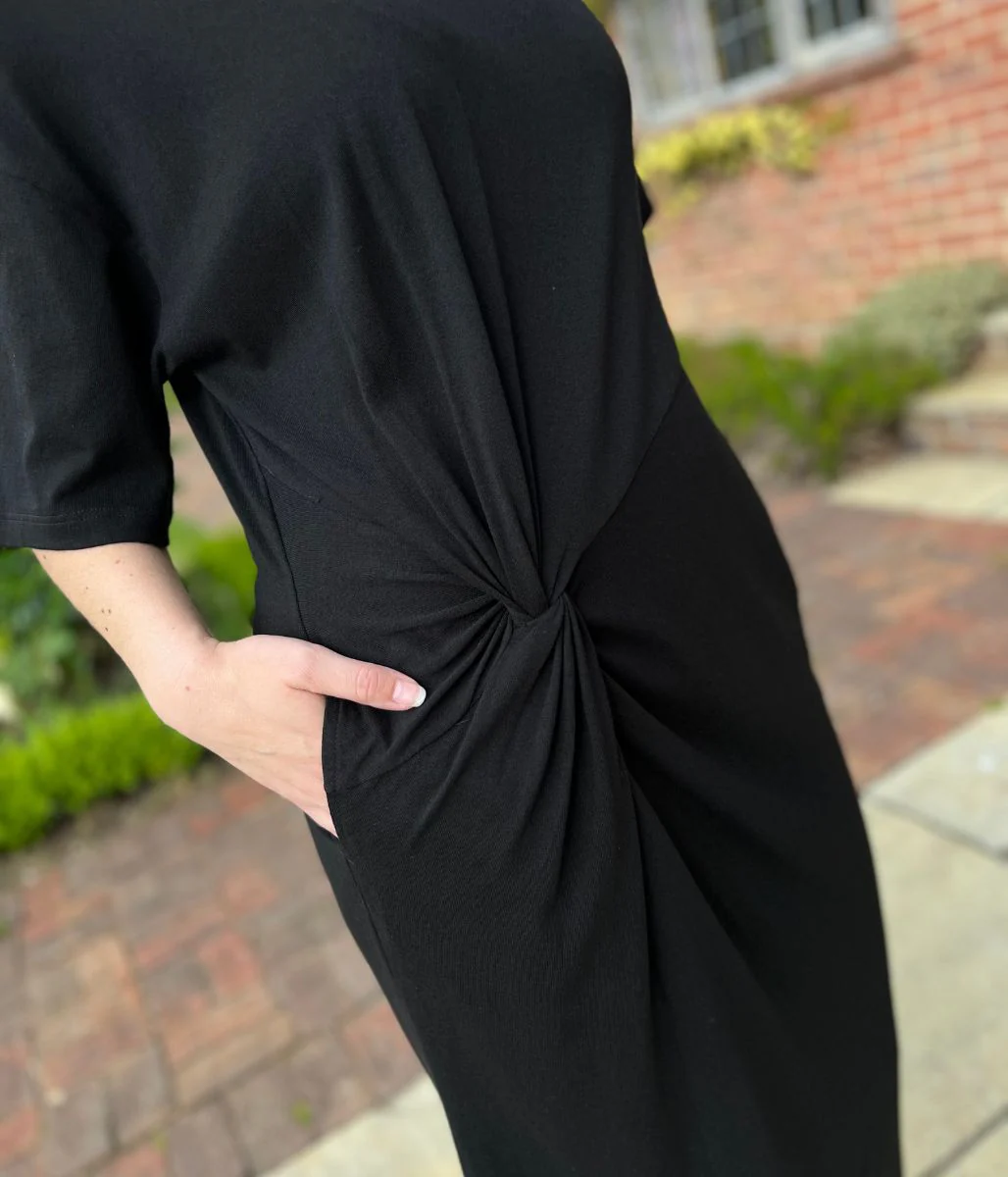 Black Jersey Twist T-Shirt Dress - Image 4