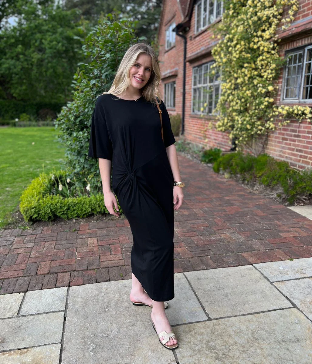 Black Jersey Twist T-Shirt Dress - Image 8