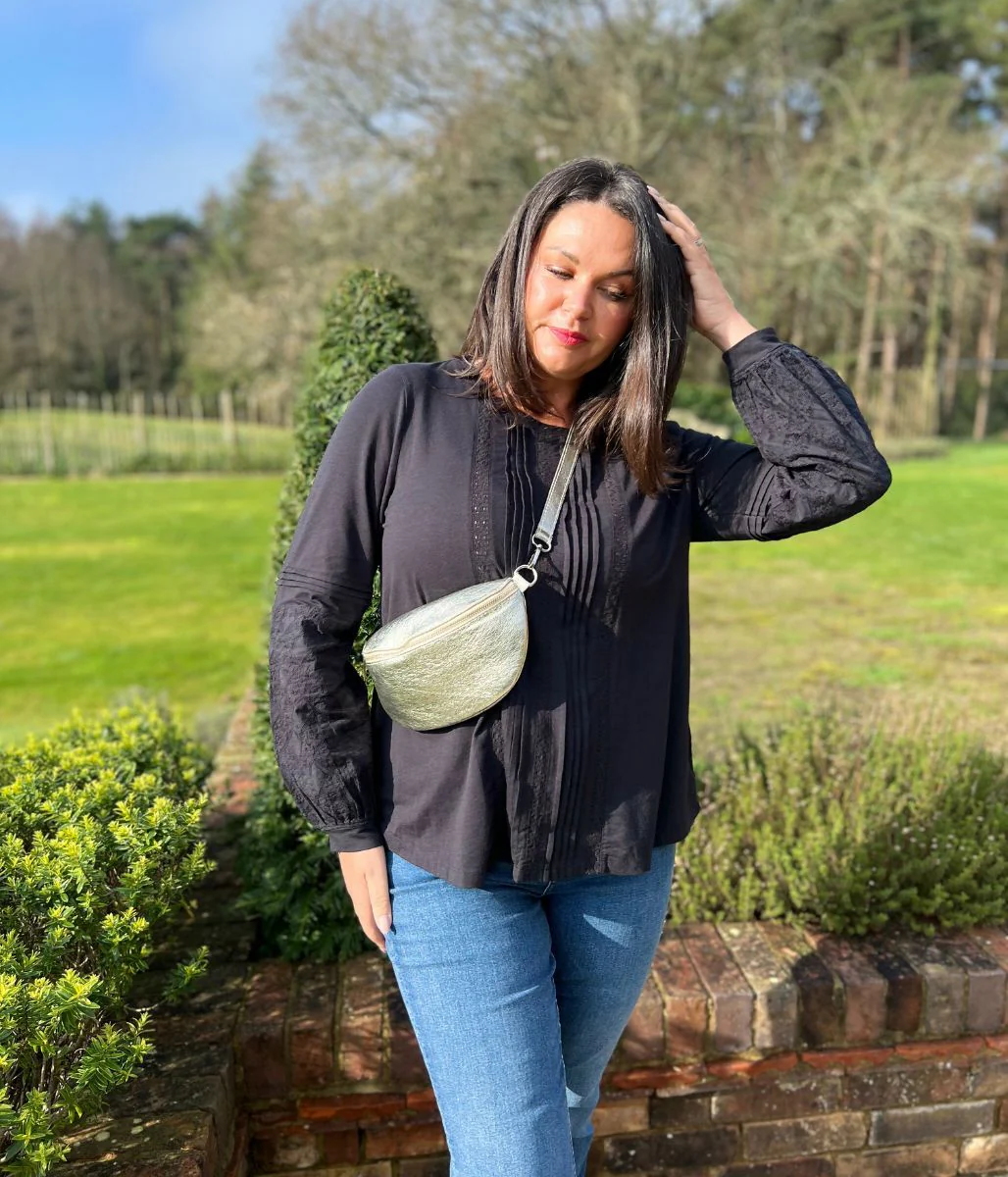 Black Pintuck Long Sleeve Top - Image 3