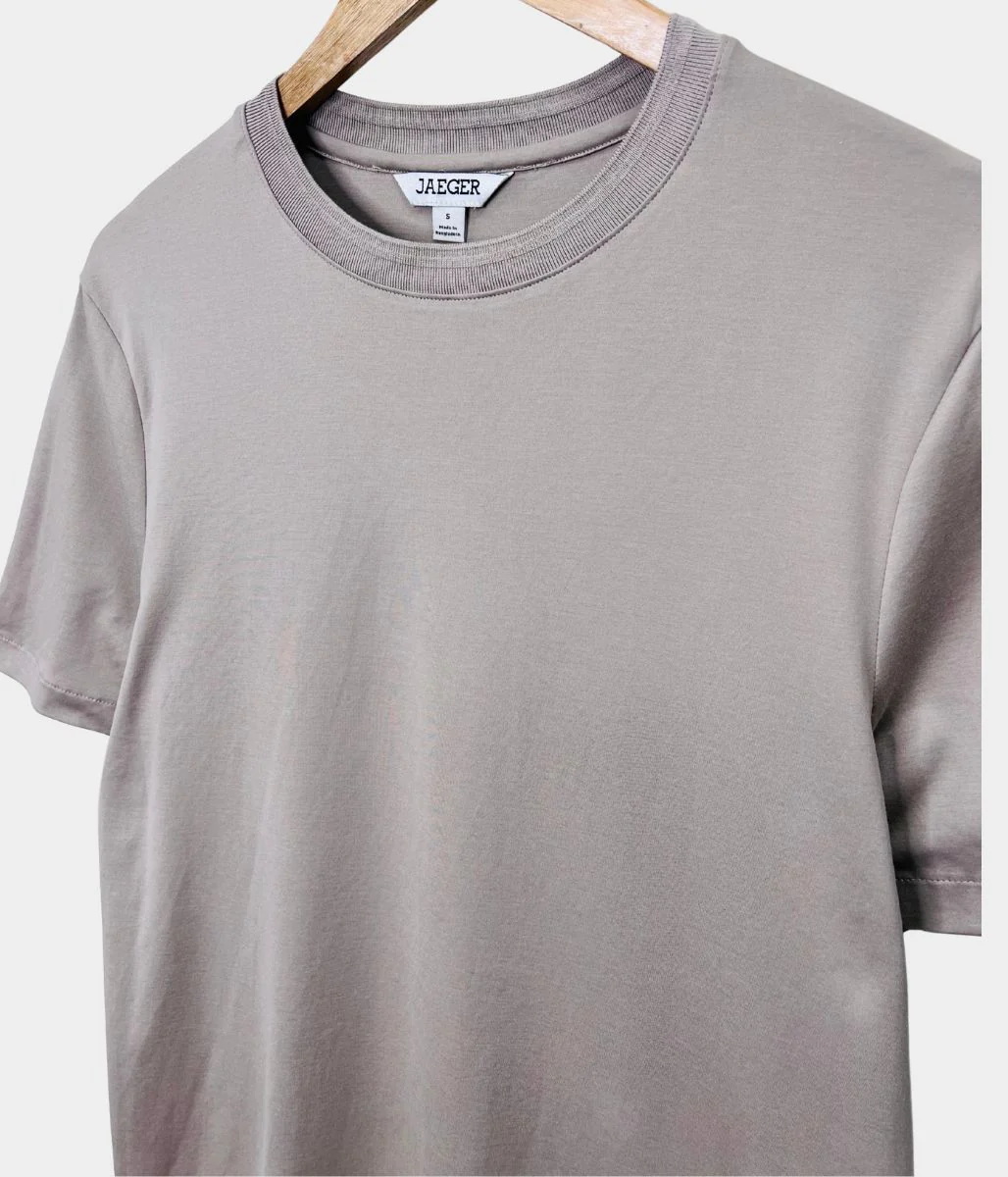 Taupe Premium Cotton Mens T Shirt - Image 2
