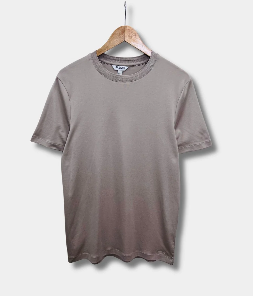 Taupe Premium Cotton Mens T Shirt - Image 3