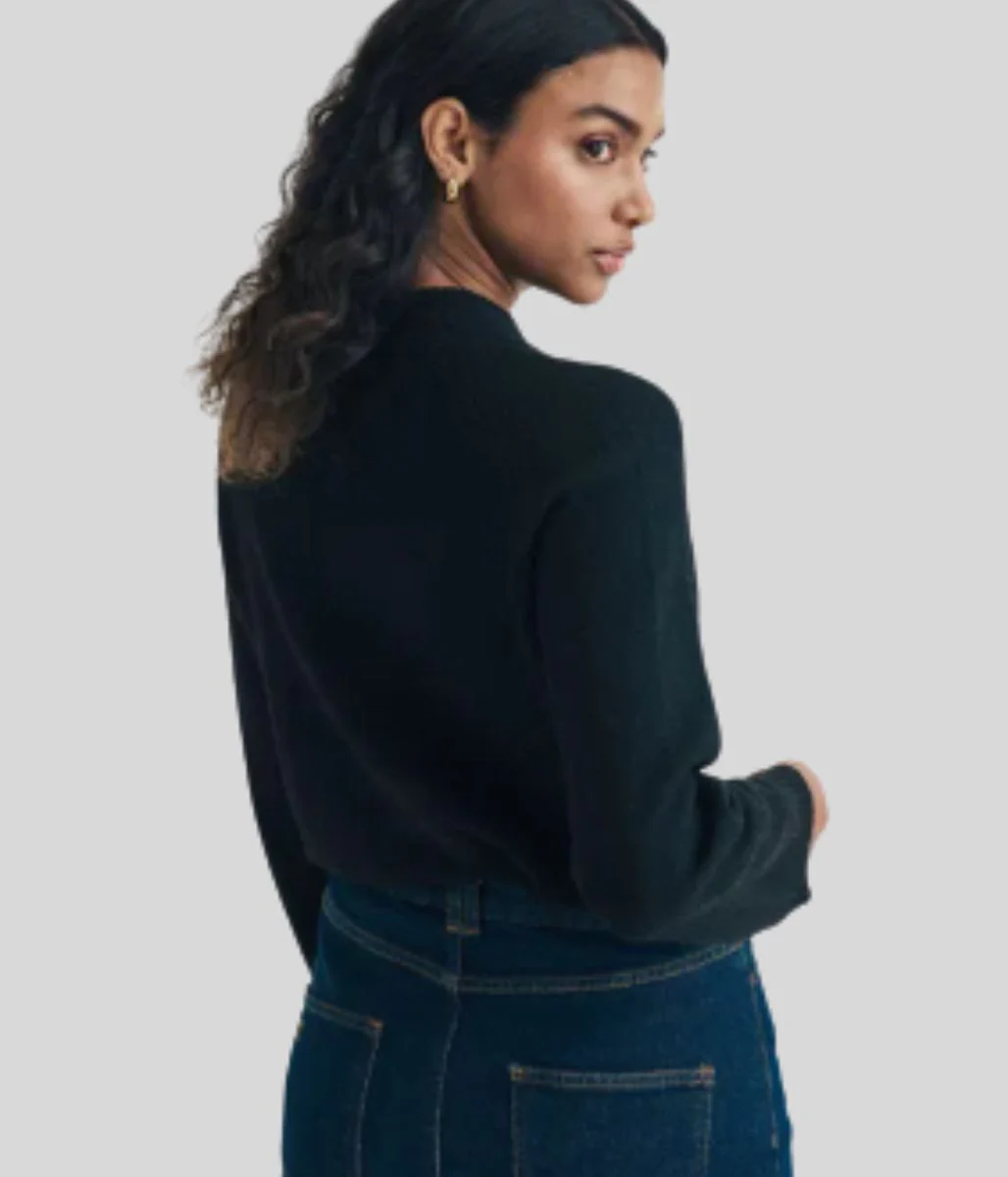 Black Relaxed Cotton Blend Jumper - Image 3
