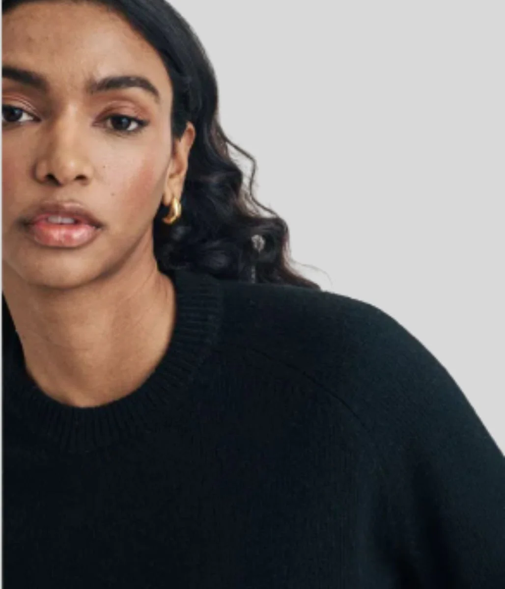 Black Relaxed Cotton Blend Jumper - Image 4