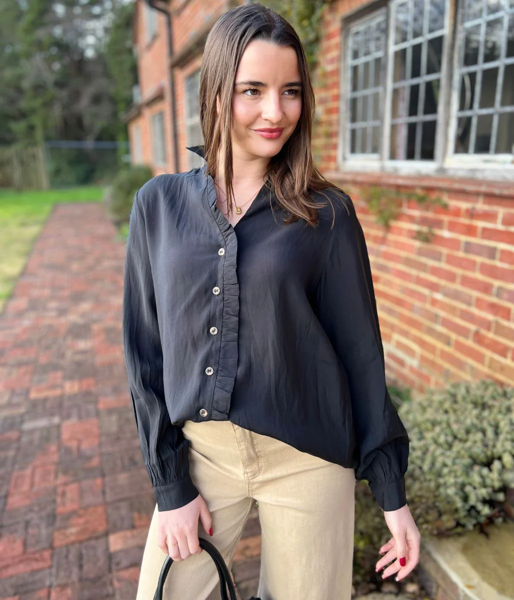 Black Ruffle Shirt - Image 3