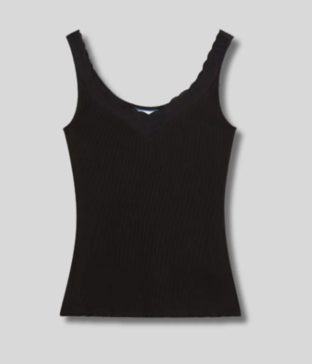 Black Sea Breeze Lace Trim Vest Top - Image 4