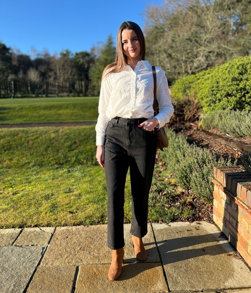 Black Skye High Waisted Straight Jeans - Image 4