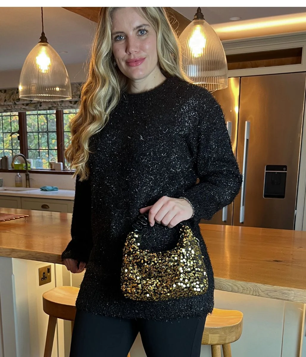 Black Sparkle Brushed Tunic Jumper - Image 4
