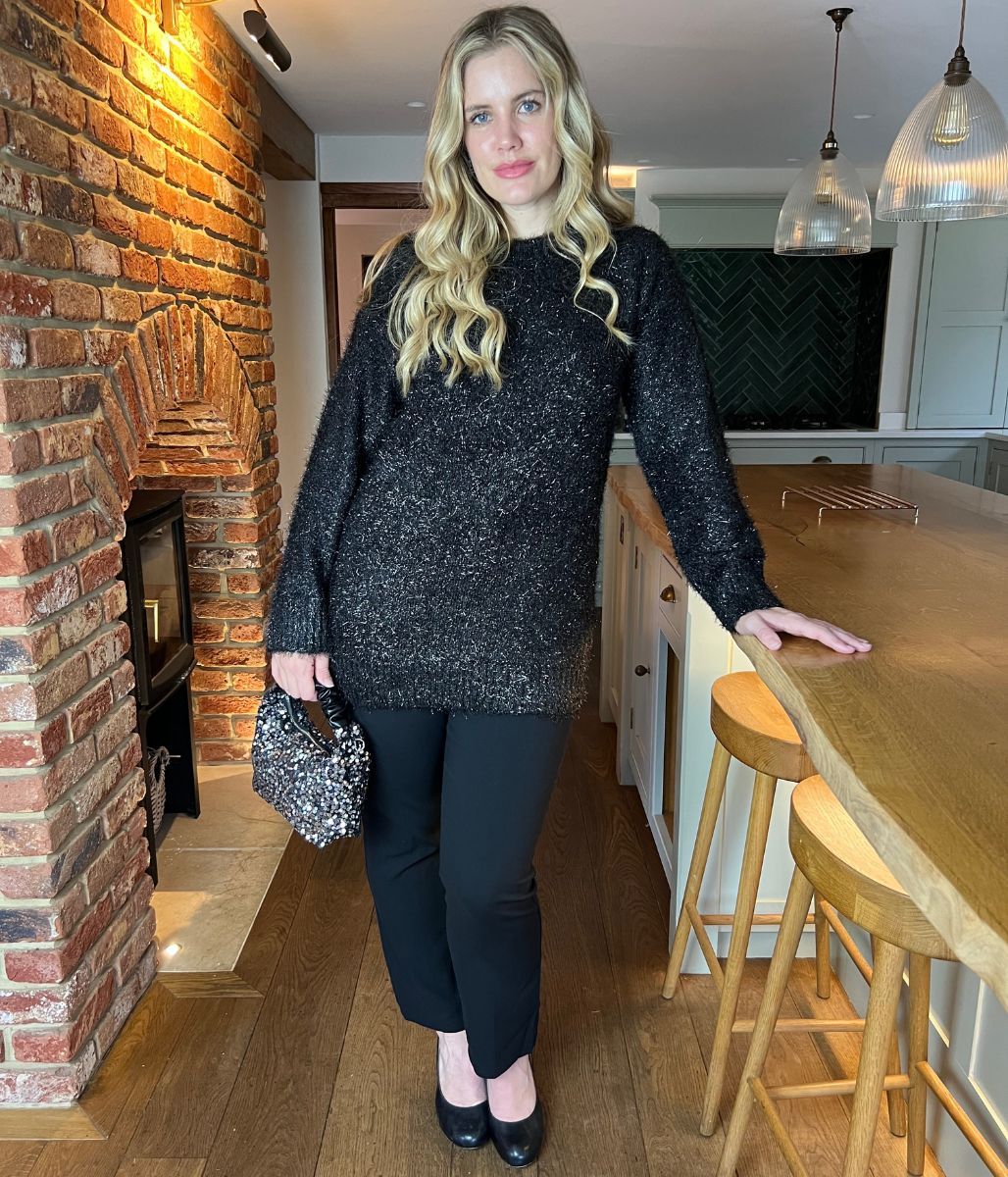 Black Sparkle Brushed Tunic Jumper - Image 5