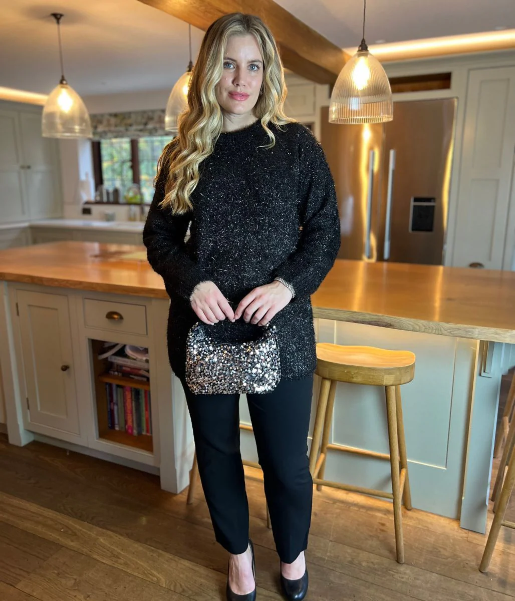 Black Sparkle Brushed Tunic Jumper - Image 7