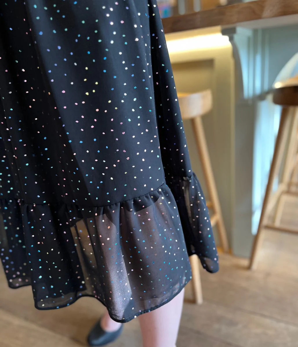 Black Rainbow Spot Midi Dress - Image 6