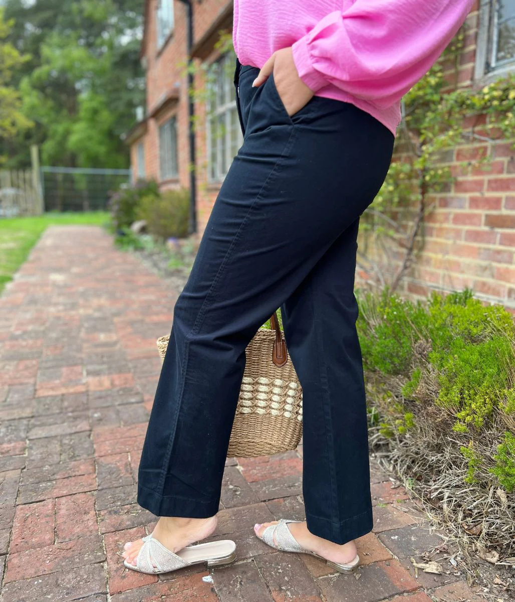 Black Straight Leg Chino Trousers - Image 3