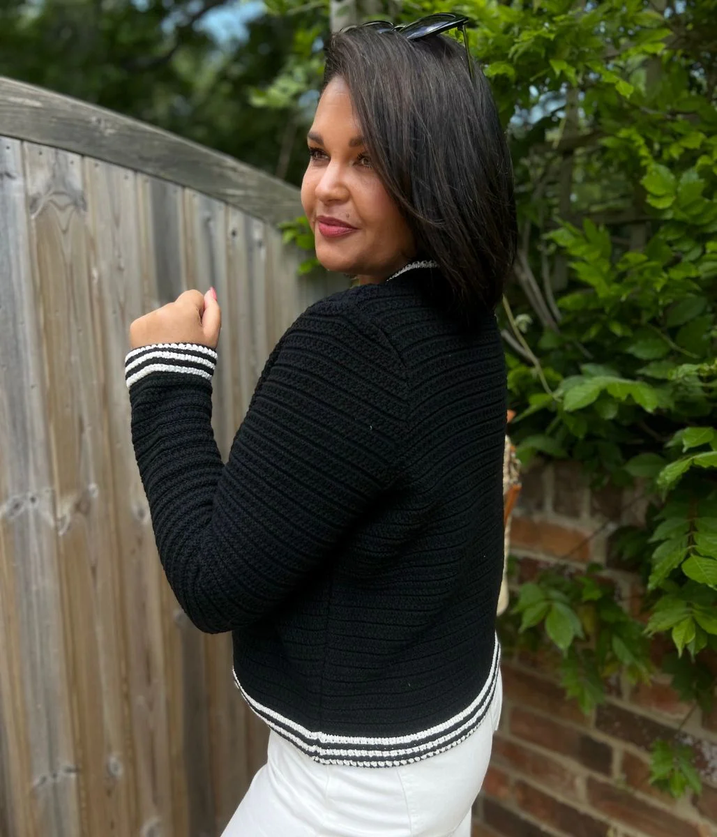 Black Textured Cotton Rich Cardigan - Image 9