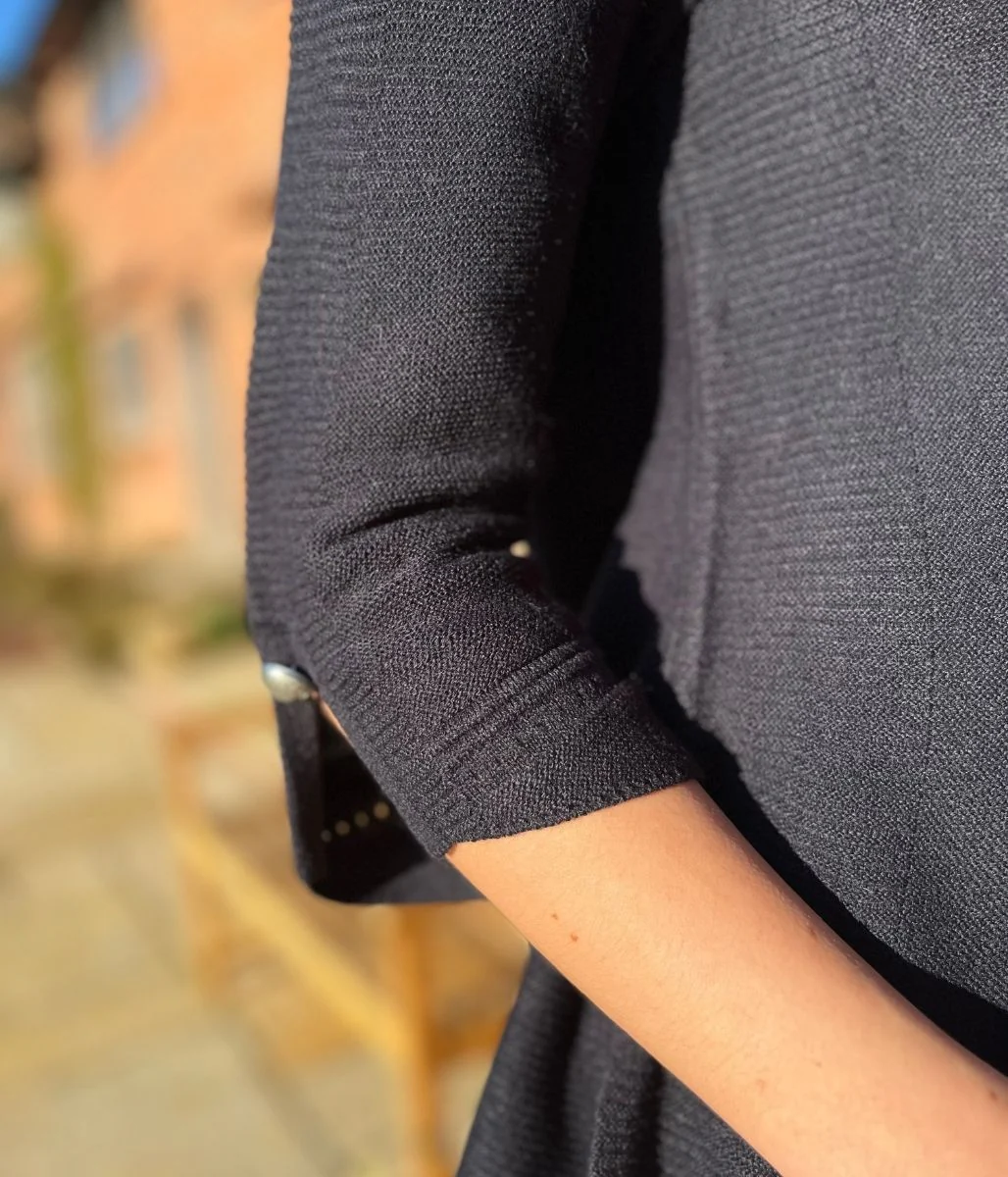 Navy Textured Longline Jumper - Image 3