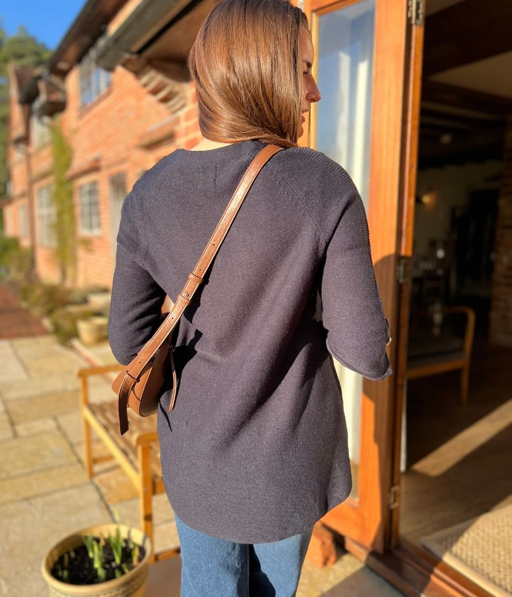 Navy Textured Longline Jumper - Image 5