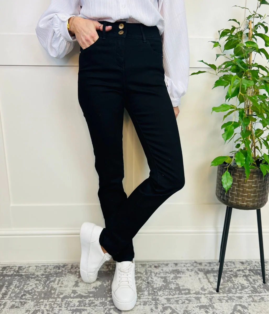 Black Waist Enhancer Slim Jeans - Image 3