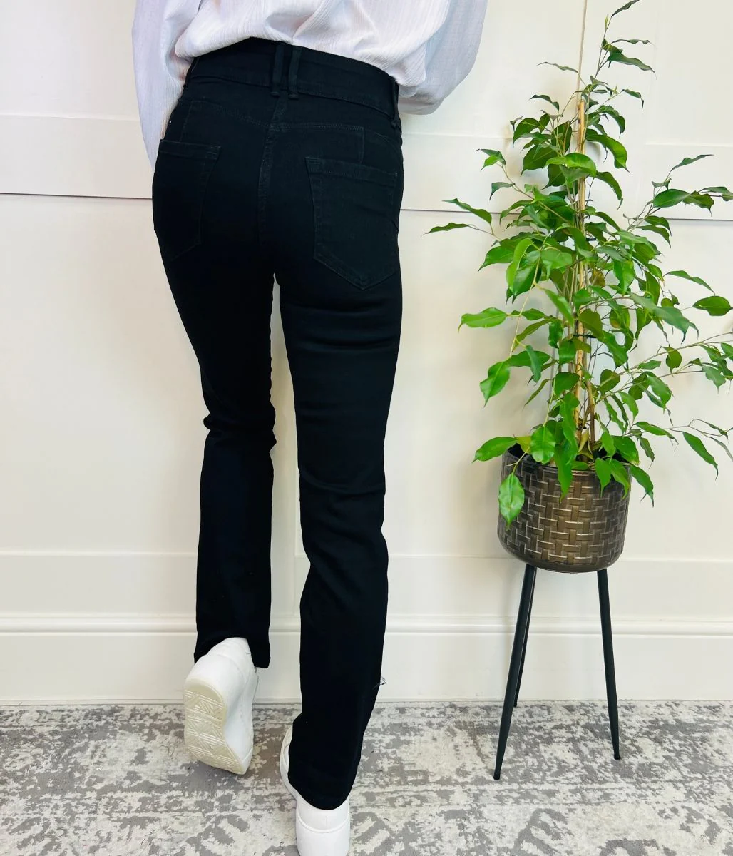 Black Waist Enhancer Slim Jeans - Image 5
