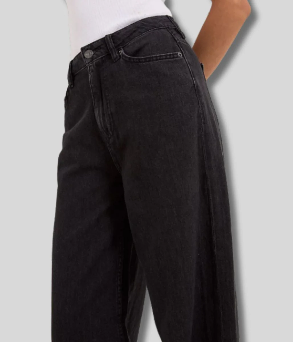 Charcoal Wide Leg Jeans - Image 4