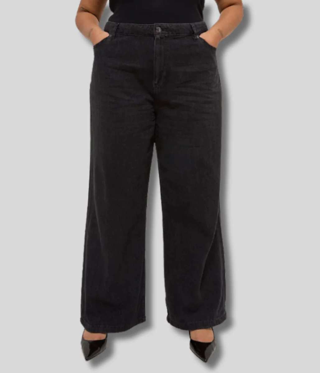 Charcoal Wide Leg Jeans - Image 7