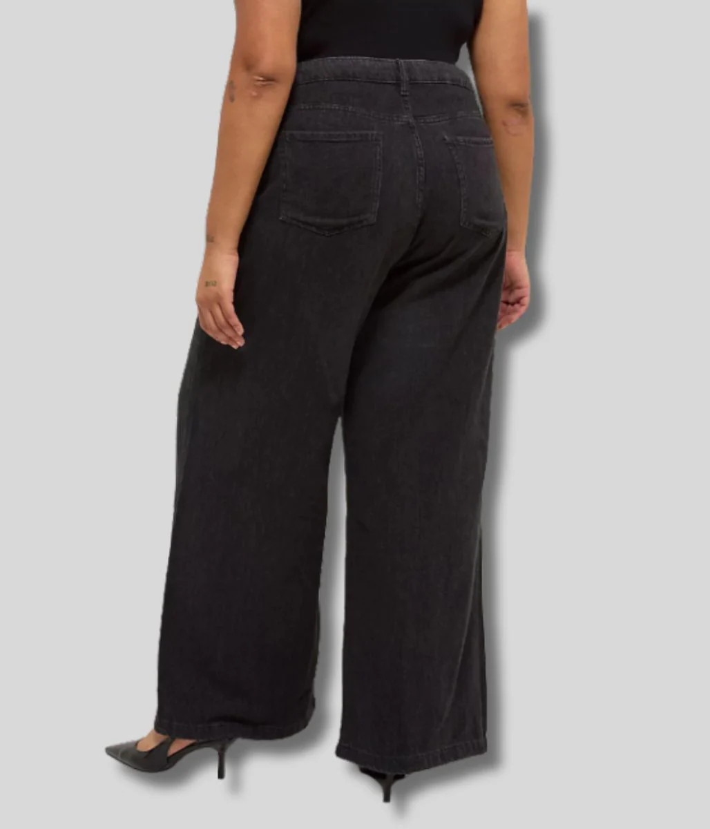 Charcoal Wide Leg Jeans - Image 8