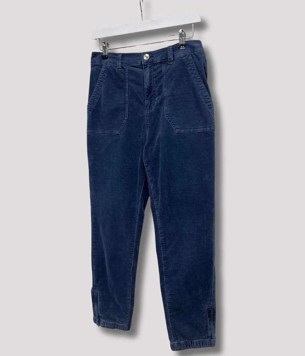 Blue Cord Tapered Leg Trousers - Image 3