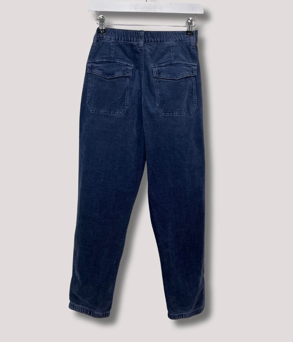 Blue Cord Tapered Leg Trousers - Image 4