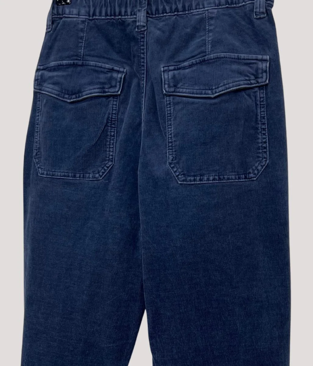 Blue Cord Tapered Leg Trousers - Image 5