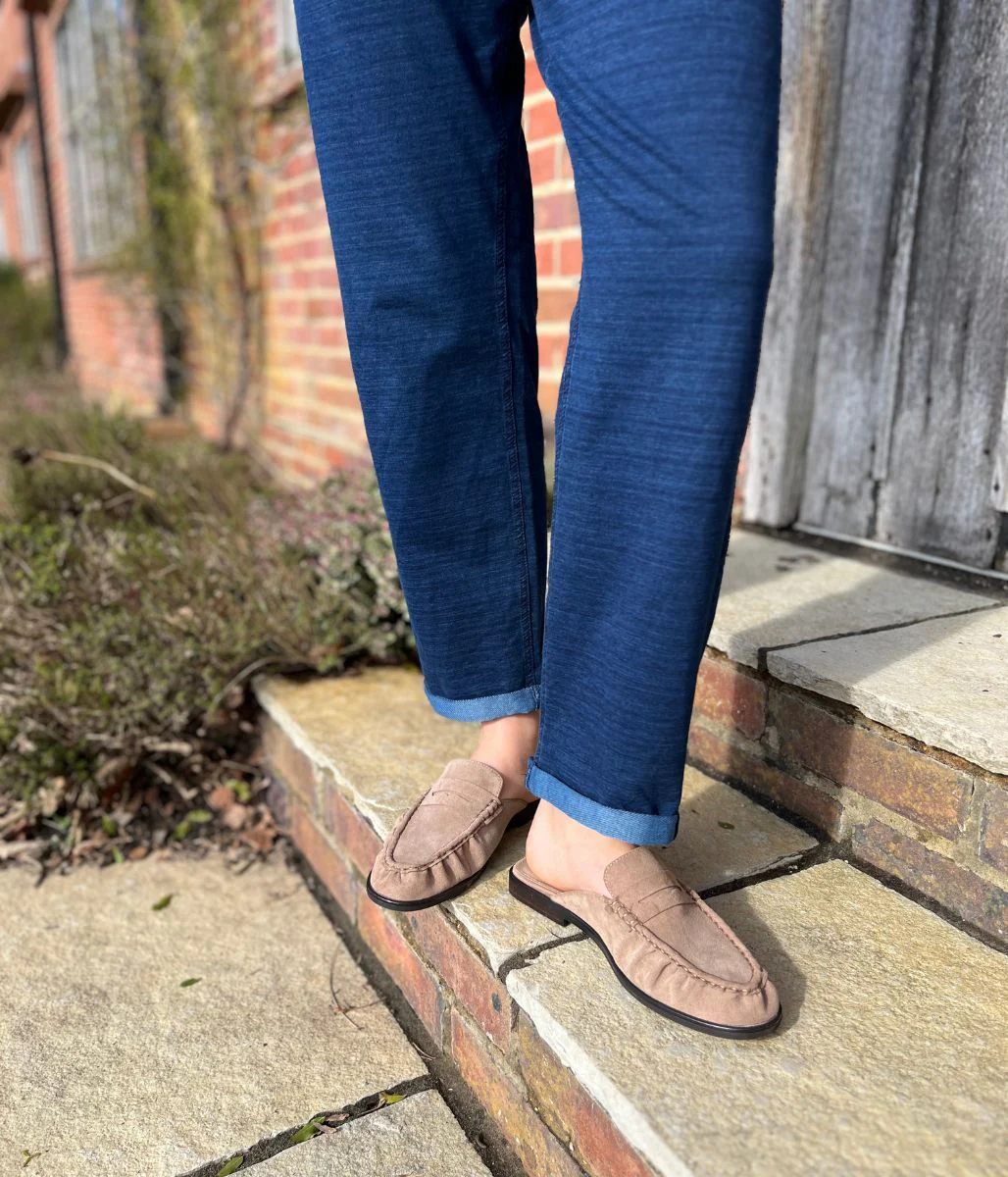 Blue Cotton Rich Dark Denim Straight Leg Jogger Trousers - Image 4