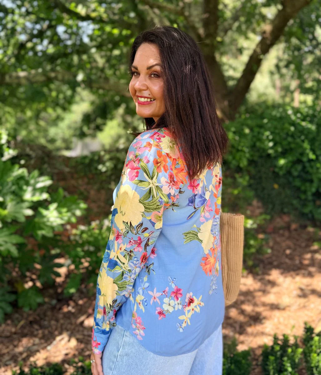 Blue Floral Garden Shirt - Image 11