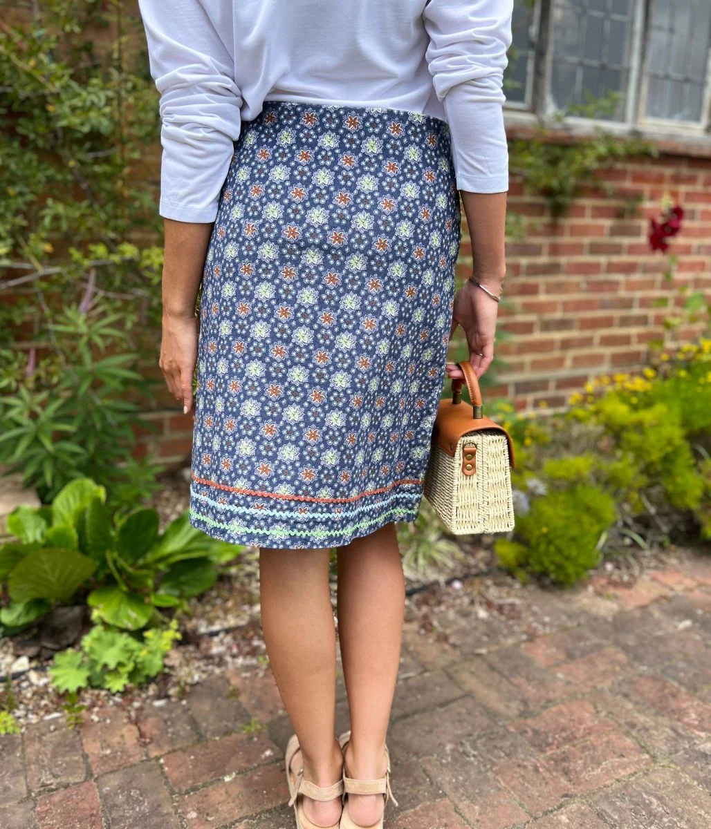 Blue Herbal Garden Moleskin Skirt - Image 11