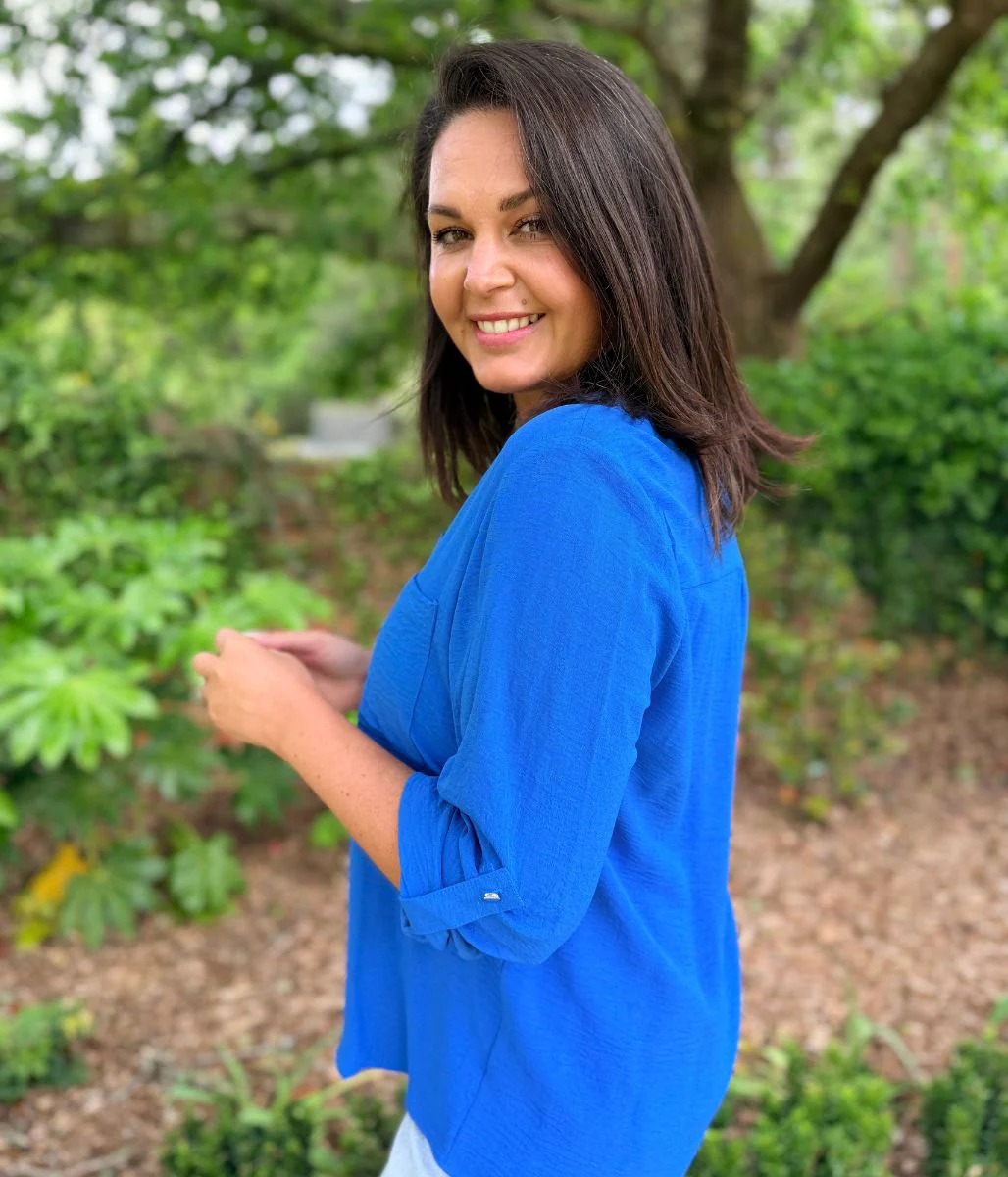 Blue Popover Tunic Blouse - Image 9