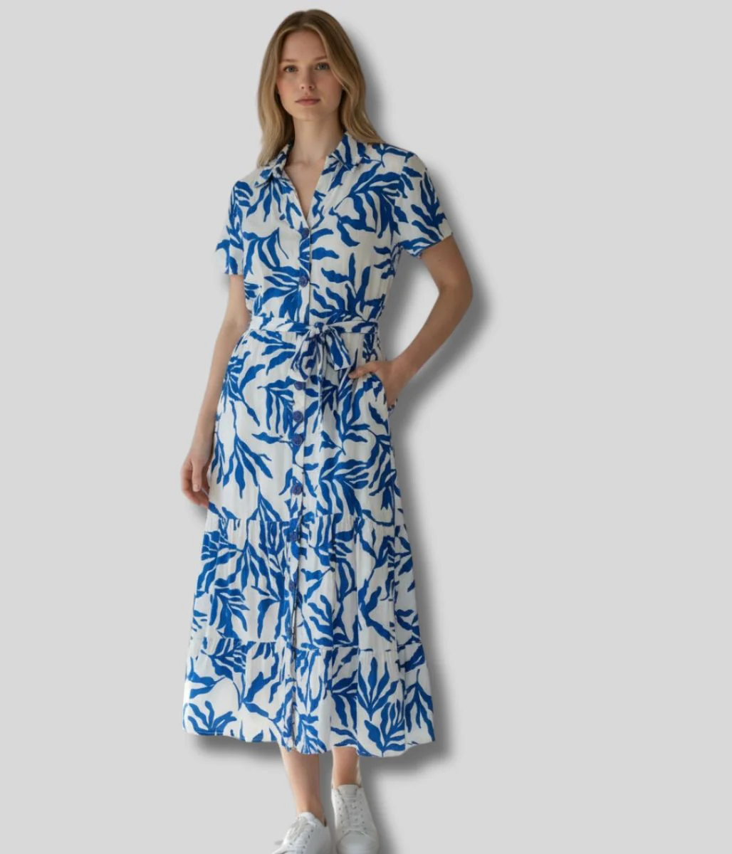 Blue Printed Amalfi Shirt Dress - Image 3