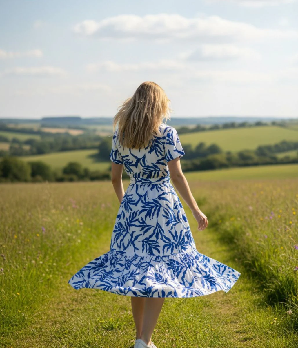 Blue Printed Amalfi Shirt Dress - Image 4
